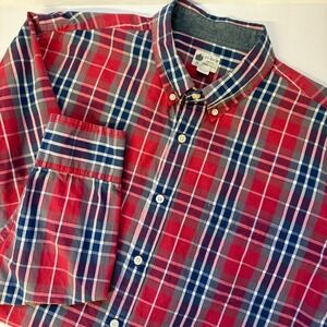 J. Crew Mens Tartan Plaid Long Sleeve‎ Button Down Shirt  - Size XL